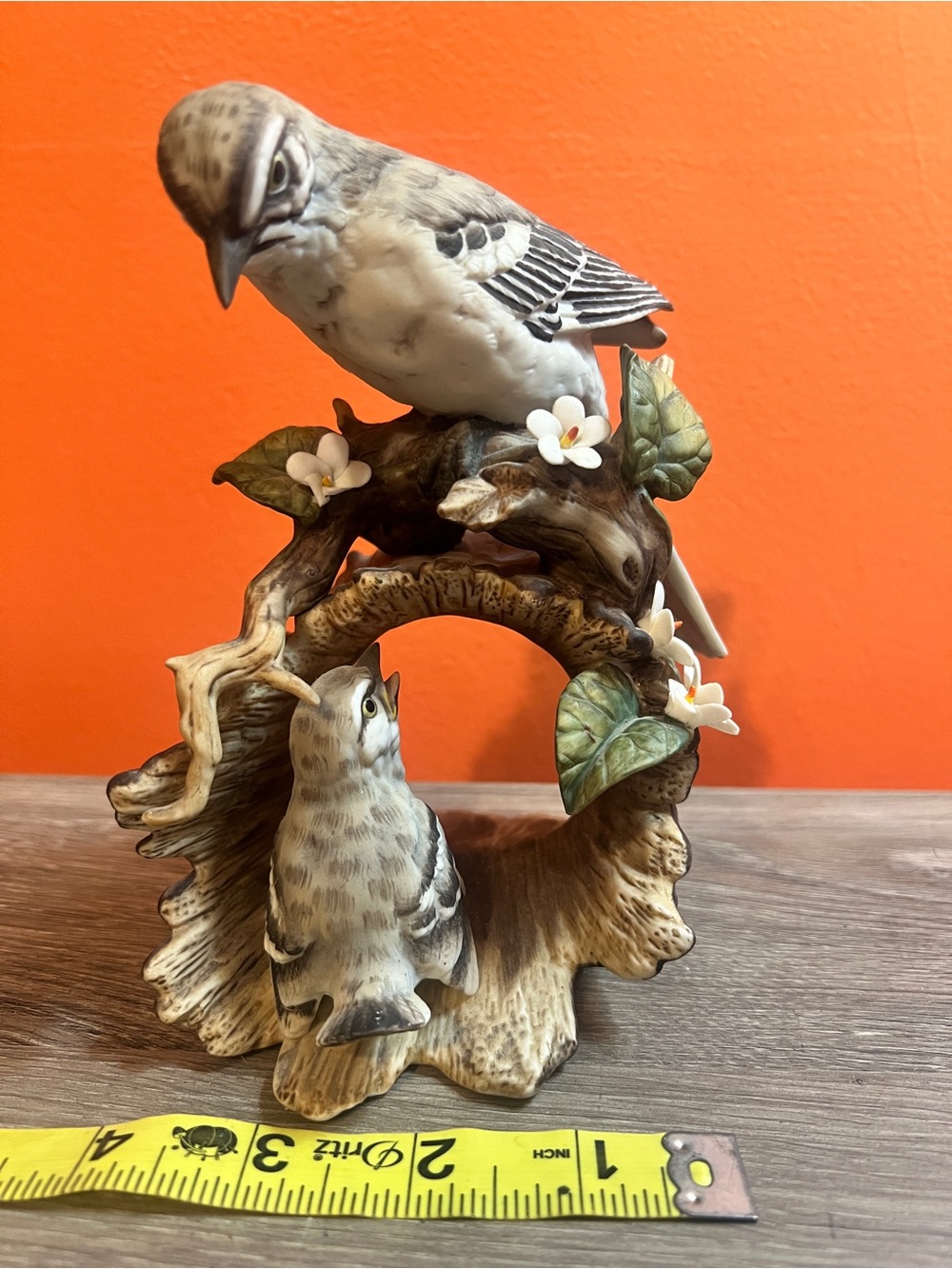 Vintage Masterpiece Porcelain Bird and Baby Figurine from Homco